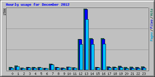 Hourly usage for December 2012